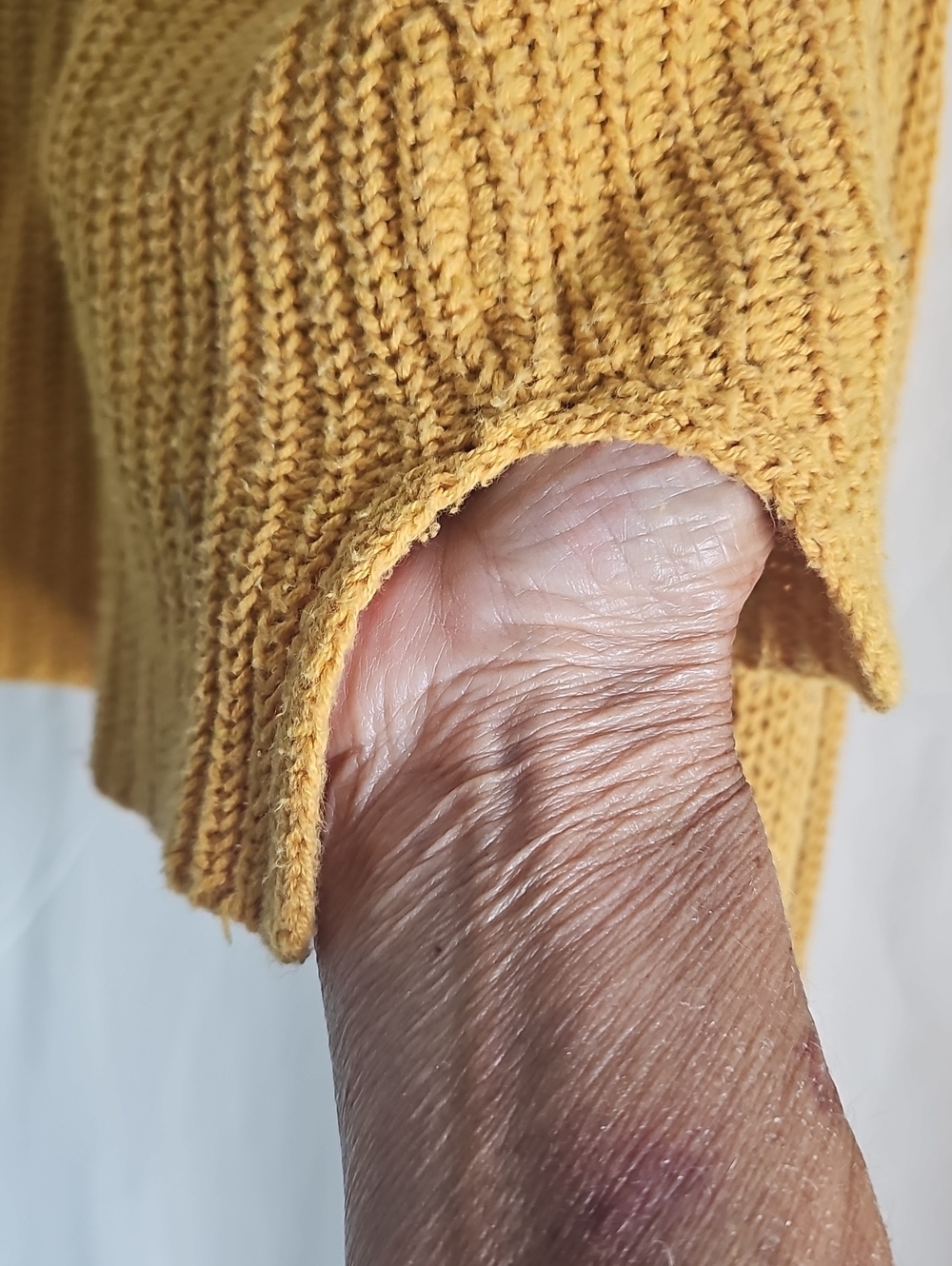 Aeropostale Mustard Lace-Up V-Neck Cropped Knit Sweater - Picture 4 of 6